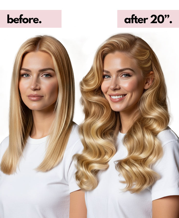 invisible clip-in hair extensions blonde balayage.