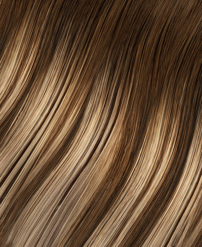 invisible clip-in hair extensions brown balayage.