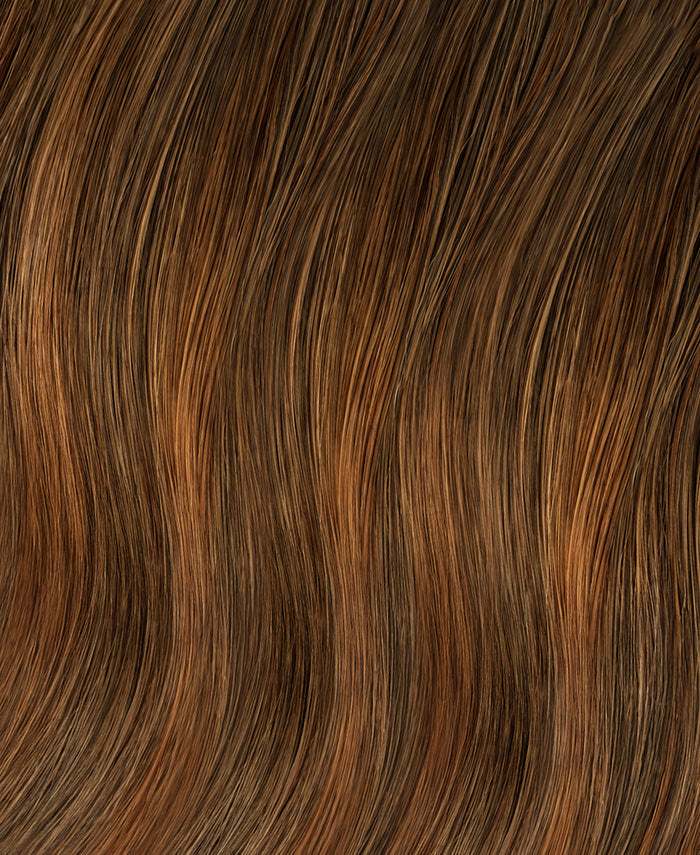 invisible clip-in hair extensions chestnut balayage.