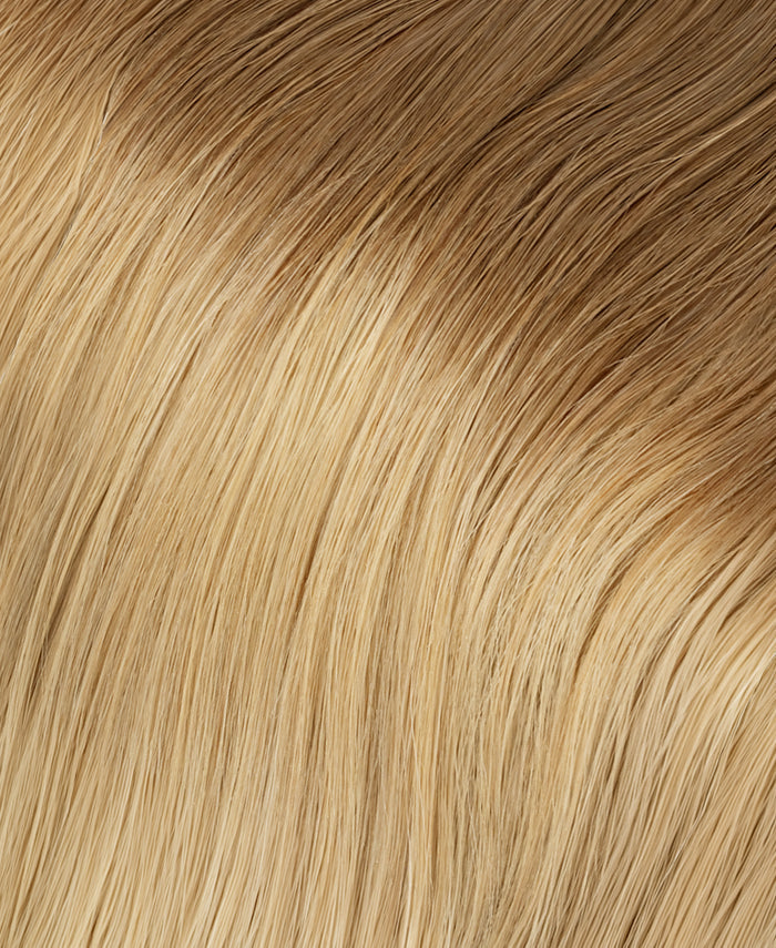 invisible clip-in hair extensions dirty blonde rootmelt.