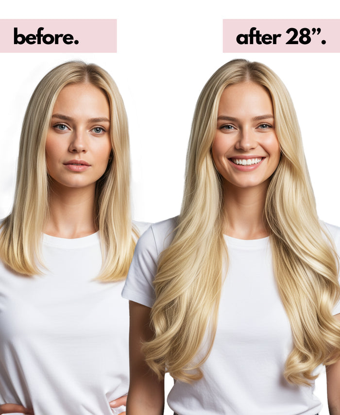 invisible clip-in hair extensions dirty blonde.