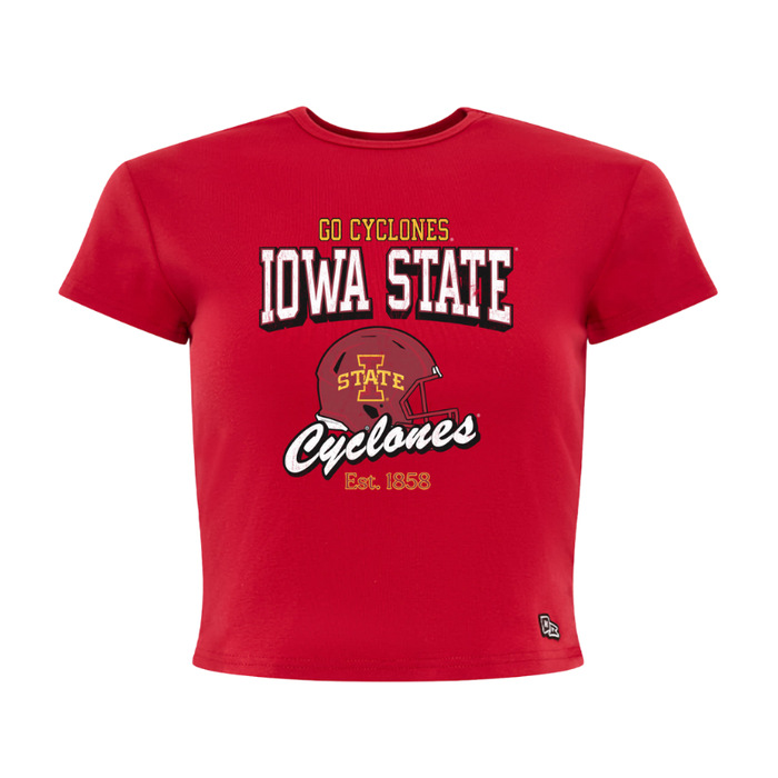 Iowa State Cyclones Women's Football Helmet Baby Tee