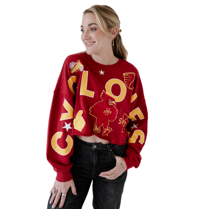 Iowa State Cyclones Women's Gameday Social Patched Crop Crew