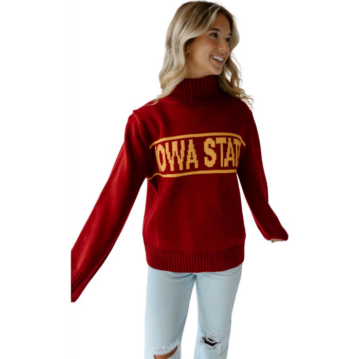 Iowa State Cyclones Women's Roll Neck Knit Sweater
