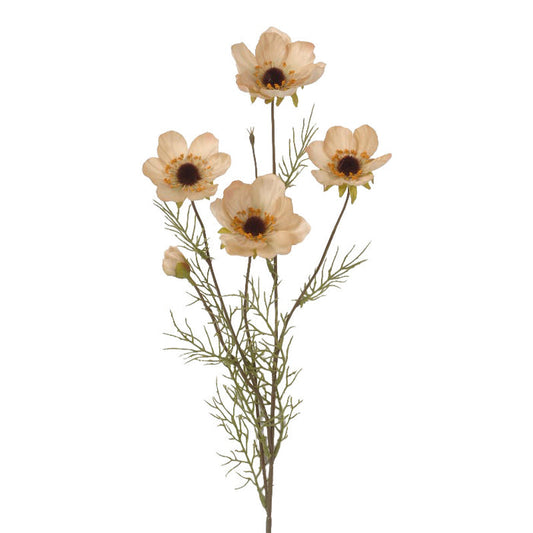 Ivory 33"H Polyester Anemone Spray