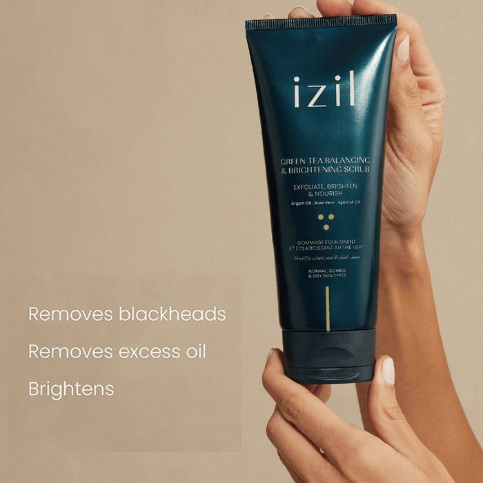 Izil Beauty Green Tea Balancing & Brightening Scrub 220g - Beauty Tribe