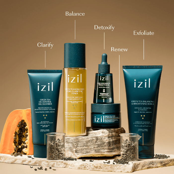 Izil Beauty Green Tea Balancing & Brightening Scrub 220g - Beauty Tribe