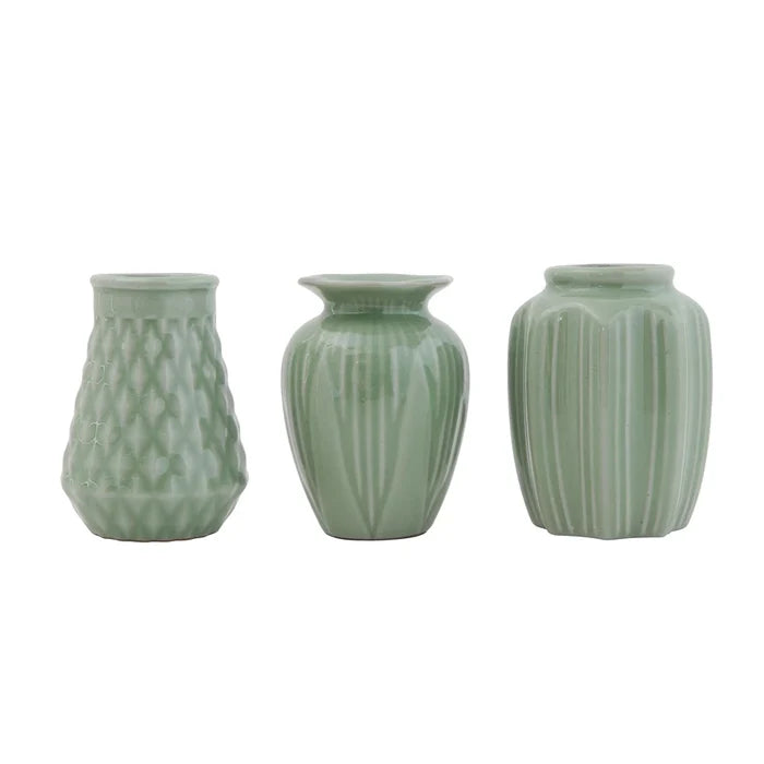 Jade Crackle Glaze Stoneware Vase (Assorted)