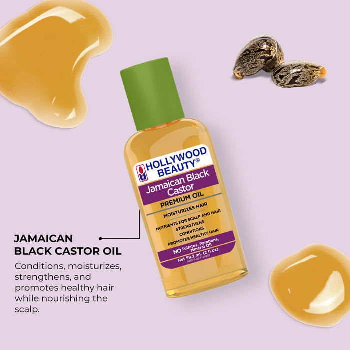 Jamaican Black Castor Premium Oil for Hair, Scalp, Skin, and Nails - 2 fl oz