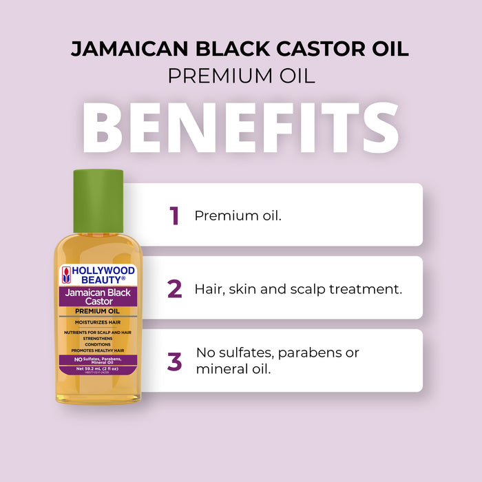 Jamaican Black Castor Premium Oil for Hair, Scalp, Skin, and Nails - 2 fl oz