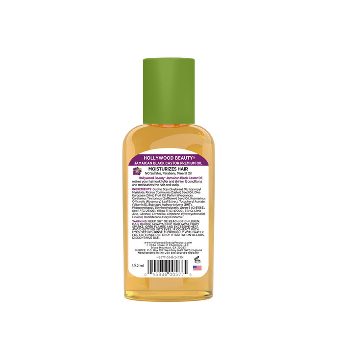 Jamaican Black Castor Premium Oil for Hair, Scalp, Skin, and Nails - 2 fl oz
