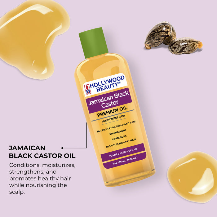 Jamaican Black Castor Premium Oil for Hair, Scalp, Skin, and Nails - 8 fl oz