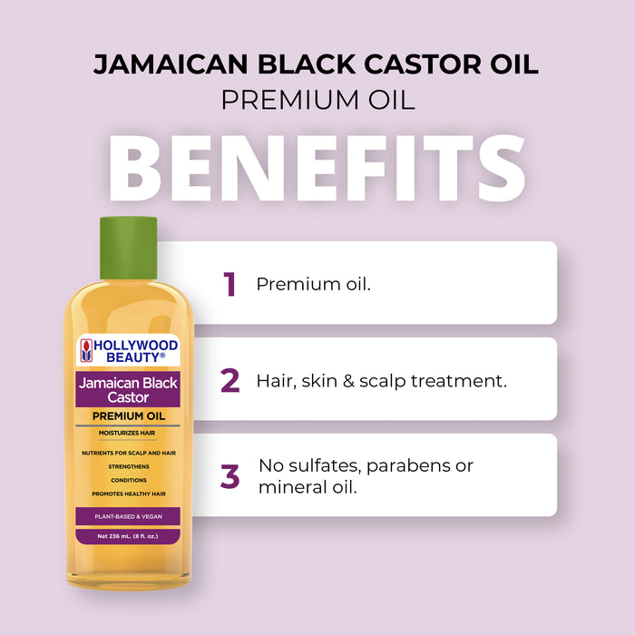 Jamaican Black Castor Premium Oil for Hair, Scalp, Skin, and Nails - 8 fl oz