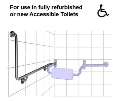 JD MACDONALD GRE07 Toilet Grab Rail 90 Degree 600 x 900mm