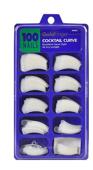 KISS Gold Finger Cocktail Curve 100 Nails Tips # NHCC - Palms Fashion Inc.