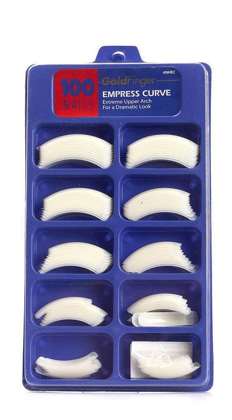 KISS Gold Finger Empress Curve 100 Nails Tips # NHEC - Palms Fashion Inc.