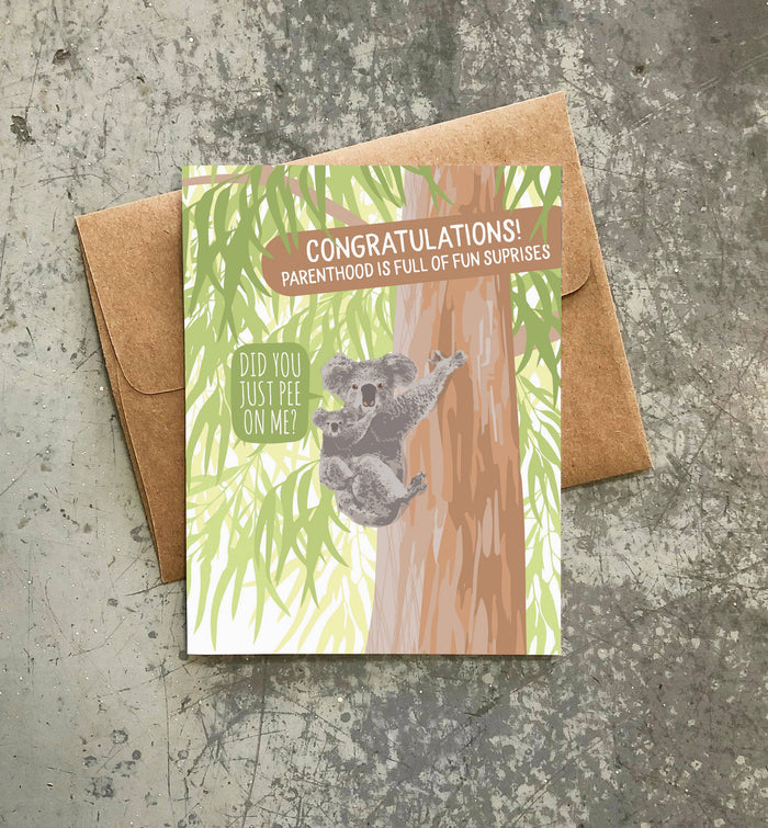 Koala Pee Baby Card
