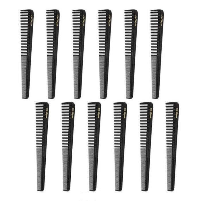 Krest Cleopatra Barber Combs - Black # 450 [12 Pack] - Palms Fashion Inc.