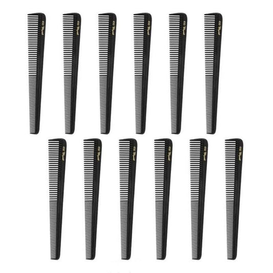 Krest Cleopatra Barber Combs - Black # 450 [12 Pack] - Palms Fashion Inc.