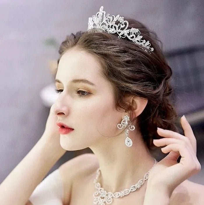 Wedding Hair Accessories - Silver Cubic Zirconia Bridal Tiara