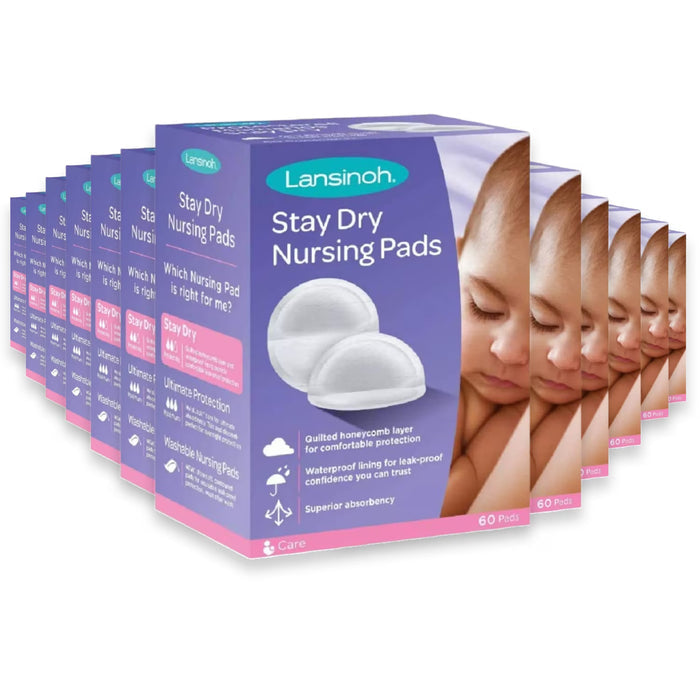 Lansinoh Stay Dry Nursing Pads – 60 Count – 12 Pack
