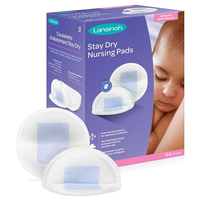 Lansinoh Stay Dry Nursing Pads – 60 Count – 12 Pack