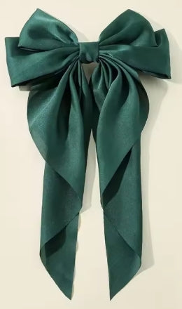 Large Satin Hair Bow Clip