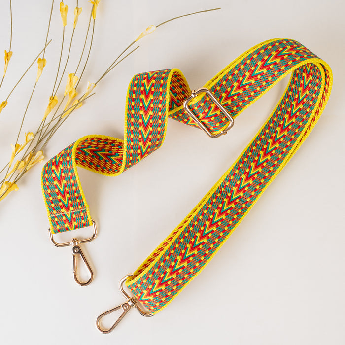 LBT005 - Geometric Print Bag Strap - Yellow