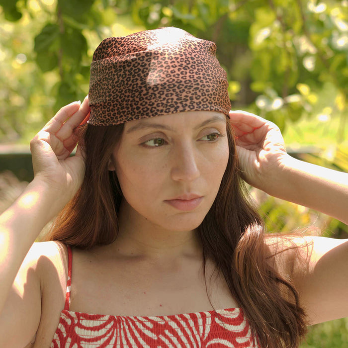 Lea Noir Bandana Scarf - Brown