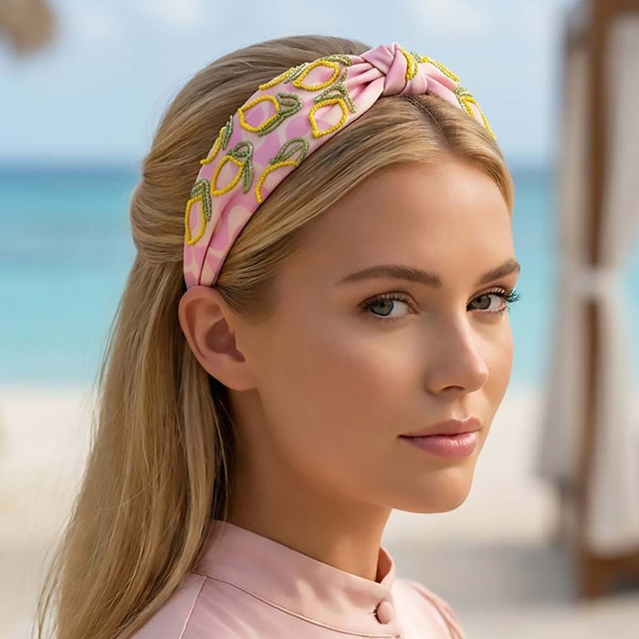 Lemon Pop Printed Knotted Headband