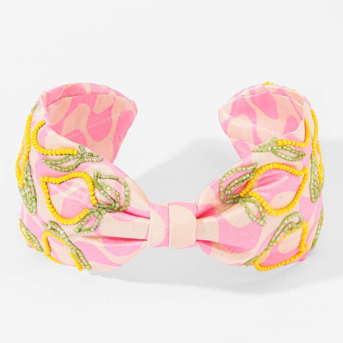 Lemon Pop Printed Knotted Headband