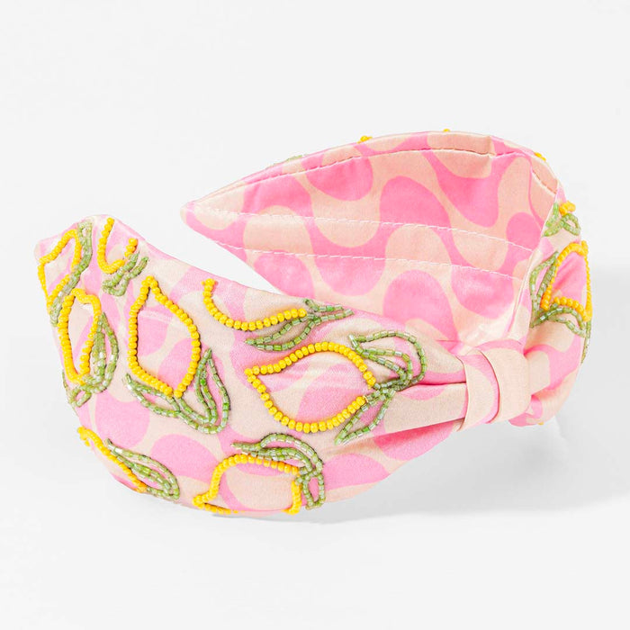 Lemon Pop Printed Knotted Headband