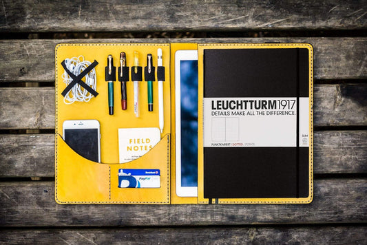 Leuchtturm1917 A4 - A4+ Leather Cover Portfolio - Yellow
