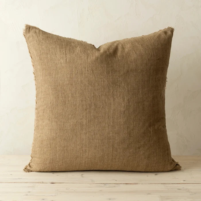 24x24 Lina Linen Pillow Hazelnut - Magnolia Lane co. Home + Garden + Gift