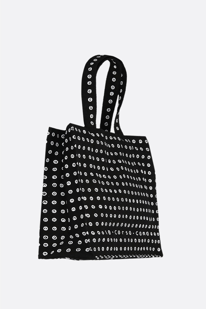 logo printed canvas mini shopping bag