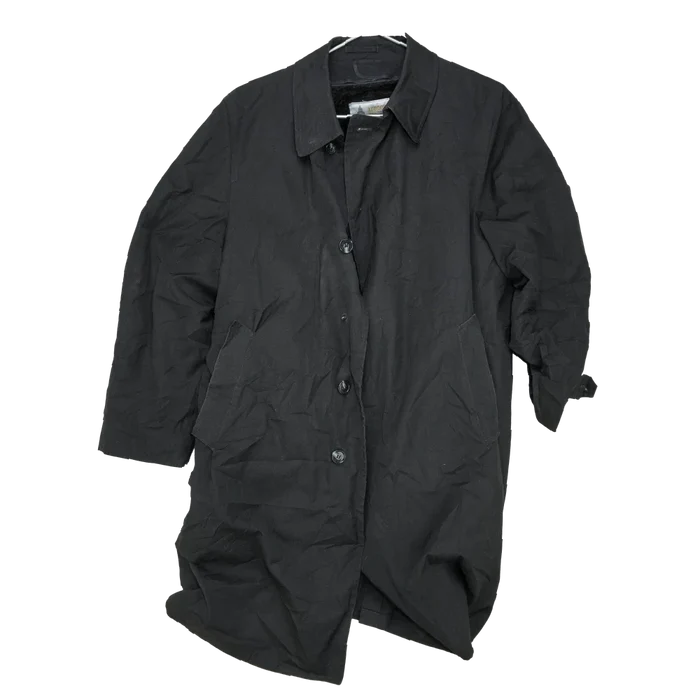 London Fog Black All Weather Coat - 46R, XLarge - Army & Outdoors - Great Coats