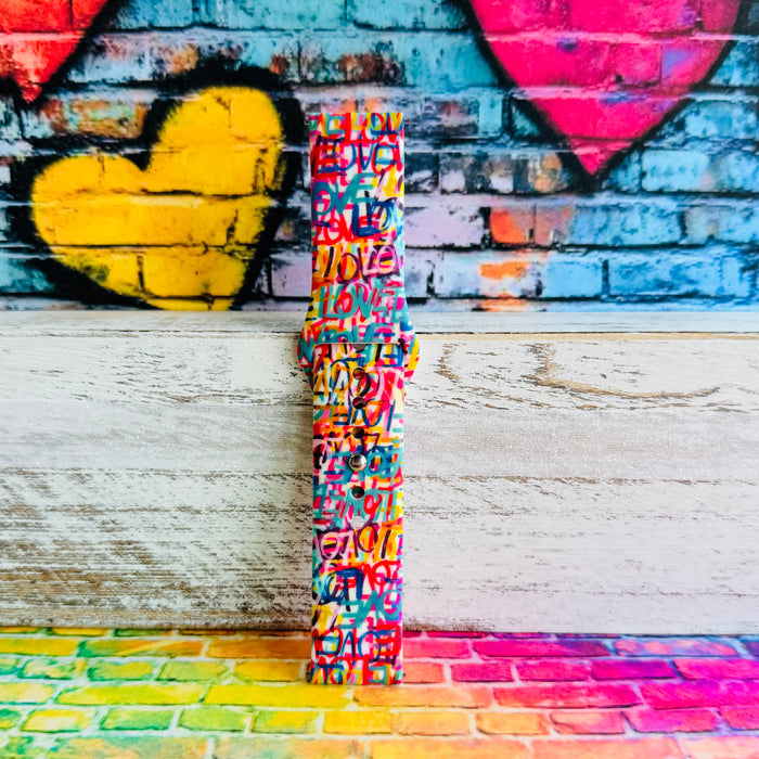Love Riot Print Silicone Band For Samsung Watch