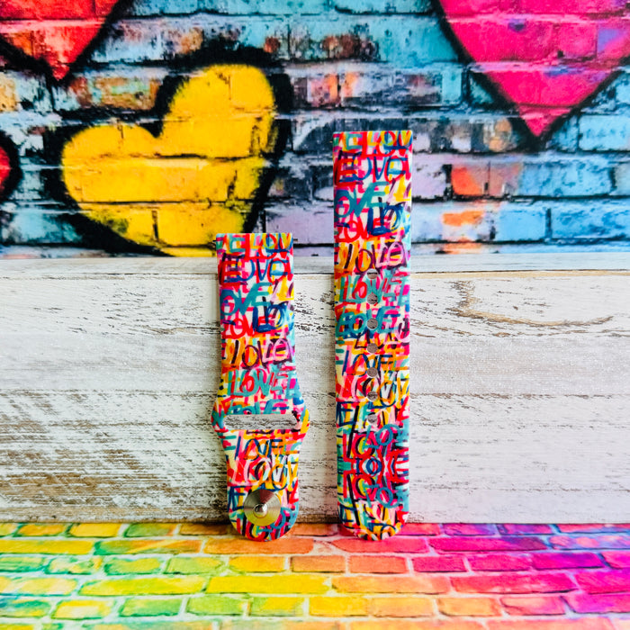 Love Riot Print Silicone Band For Samsung Watch