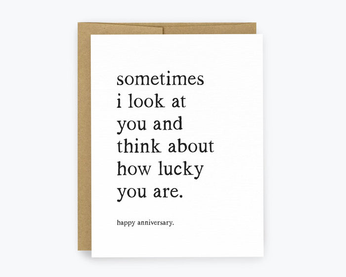 Lucky You Are Anniversary Card