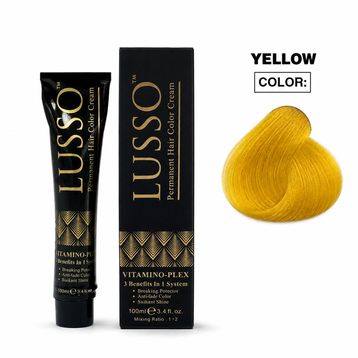 LUSSO Permanent Hair Colour Cream 100 ml – Yellow