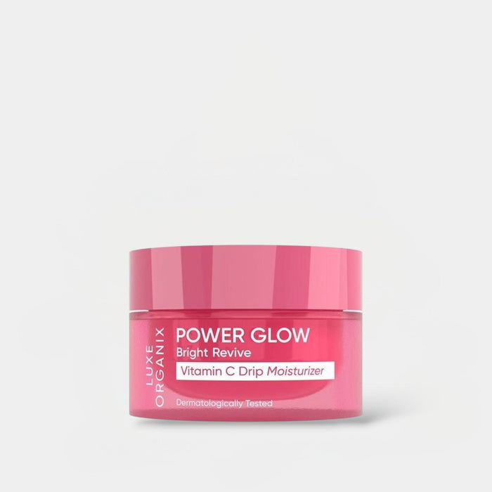 Luxe Organix Power Glow Bright Revive Vitamin C Drip Moisturizer 50g مرطب لوكس أورجانيكس باور جلو برايت ريفايف بفيتامين سي - Princess Cosmetics Qatar
