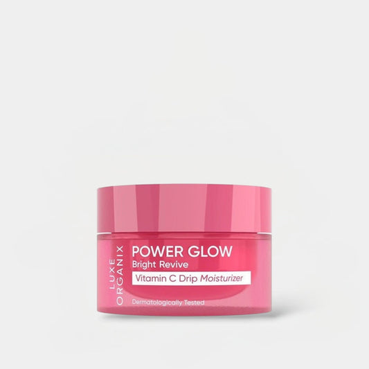 Luxe Organix Power Glow Bright Revive Vitamin C Drip Moisturizer 50g مرطب لوكس أورجانيكس باور جلو برايت ريفايف بفيتامين سي - Princess Cosmetics Qatar