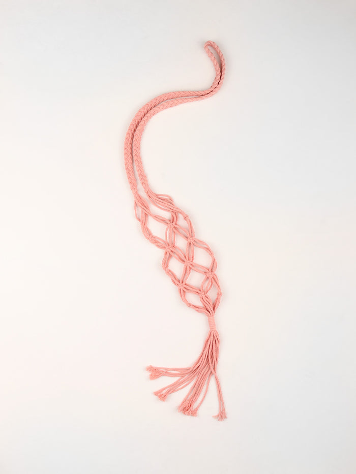 Macrame Bottle Holder | Pink-Image 3
