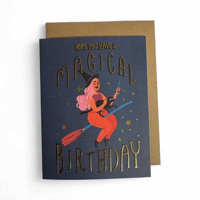 Magic Birthday Witch Goldfoil Card
