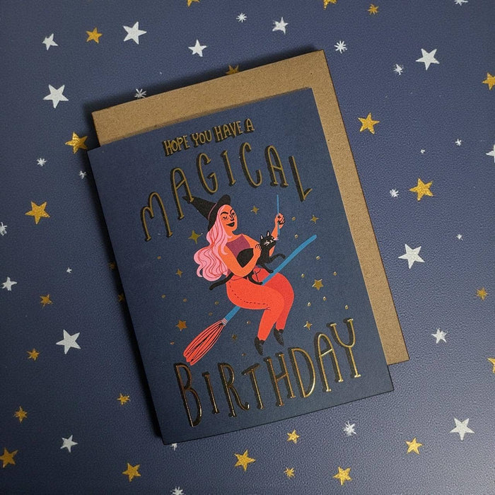 Magic Birthday Witch Goldfoil Card