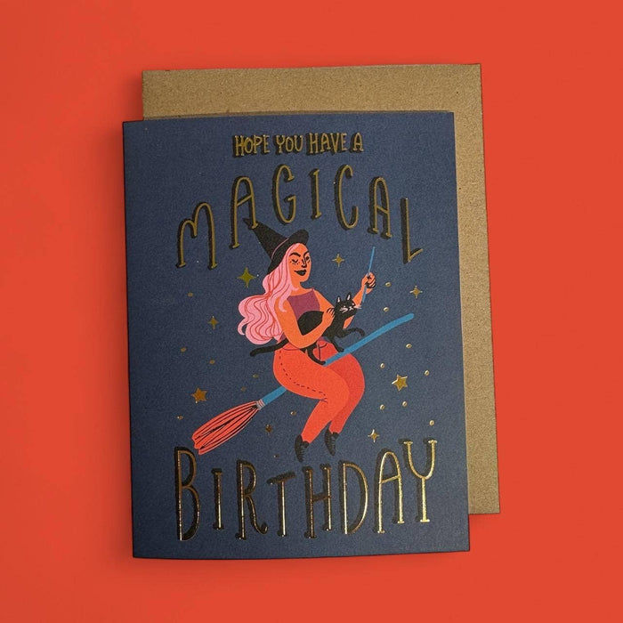 Magic Birthday Witch Goldfoil Card