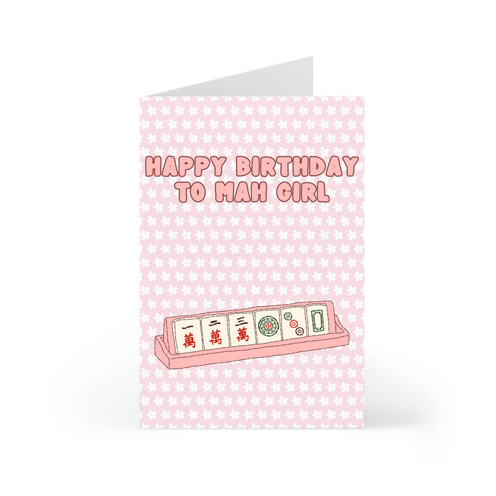 Mah Girl Mahjong Birthday Card