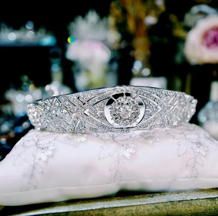 Wedding Hair Accessories - Silver Cubic Zirconia Bridal Tiara