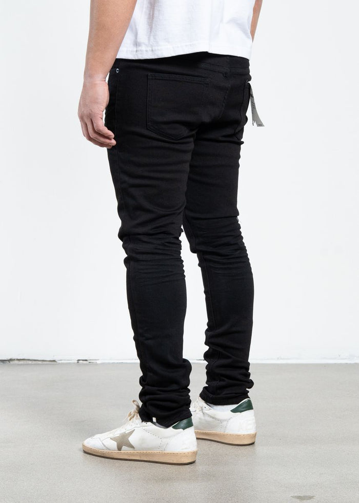 Midnight Black Non-Distressed Skinny Denim Jeans (MB-001)