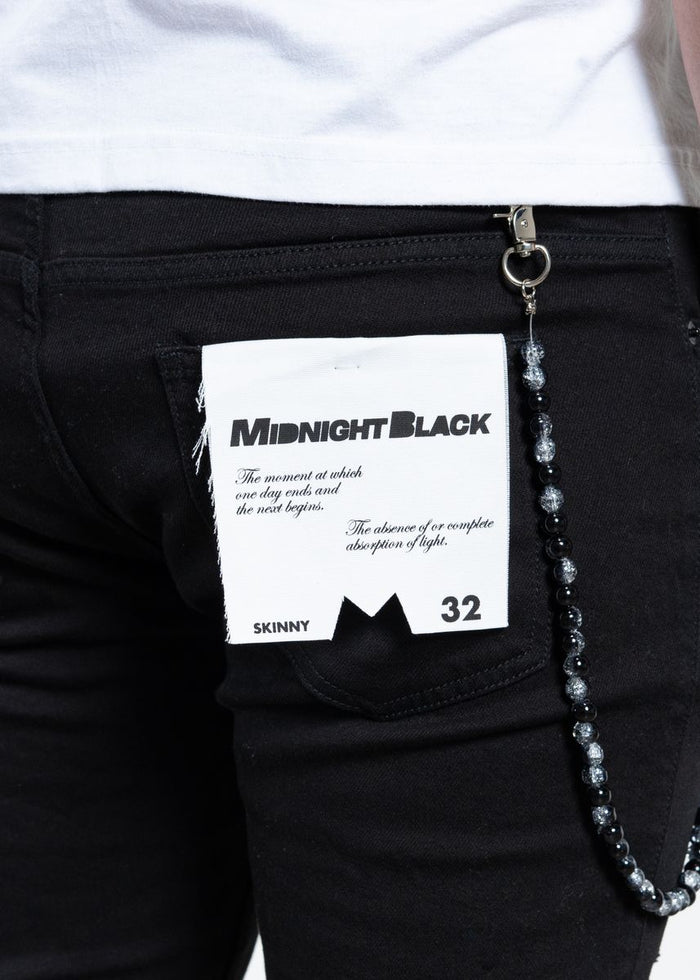 Midnight Black Non-Distressed Skinny Denim Jeans (MB-001)